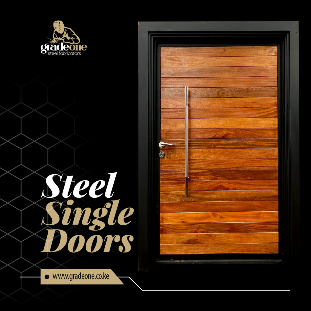 "Steel Doors" "Metal Doors", "Security Doors", "Steel Entry Doors" "Benefits of Steel Doors for Homes", "Choosing the Right Steel Door for Your Property", "Durable Steel Doors for Enhanced Security" "Steel Doors Suppliers in Kisumu", "Best Steel Doors Installers in Nairobi", "Steel Doors Manufacturers in Kenya" "Steel Exterior Doors", "Steel Interior Doors", "Custom Steel Doors" "High-Security Steel Doors", "Reinforced Steel Doors", "Burglar-Resistant Steel Doors" "Modern Steel Doors", "Contemporary Steel Doors", "Sleek Steel Doors" "Insulated Steel Doors", "Energy-Efficient Steel Doors", "Thermally Broken Steel Doors" "Request a Quote for Steel Door Installation", "Explore Our Steel Door Collection", "Contact Us for Custom Steel Door Solutions"